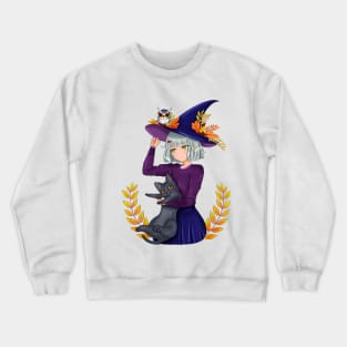 cute anime witch Crewneck Sweatshirt